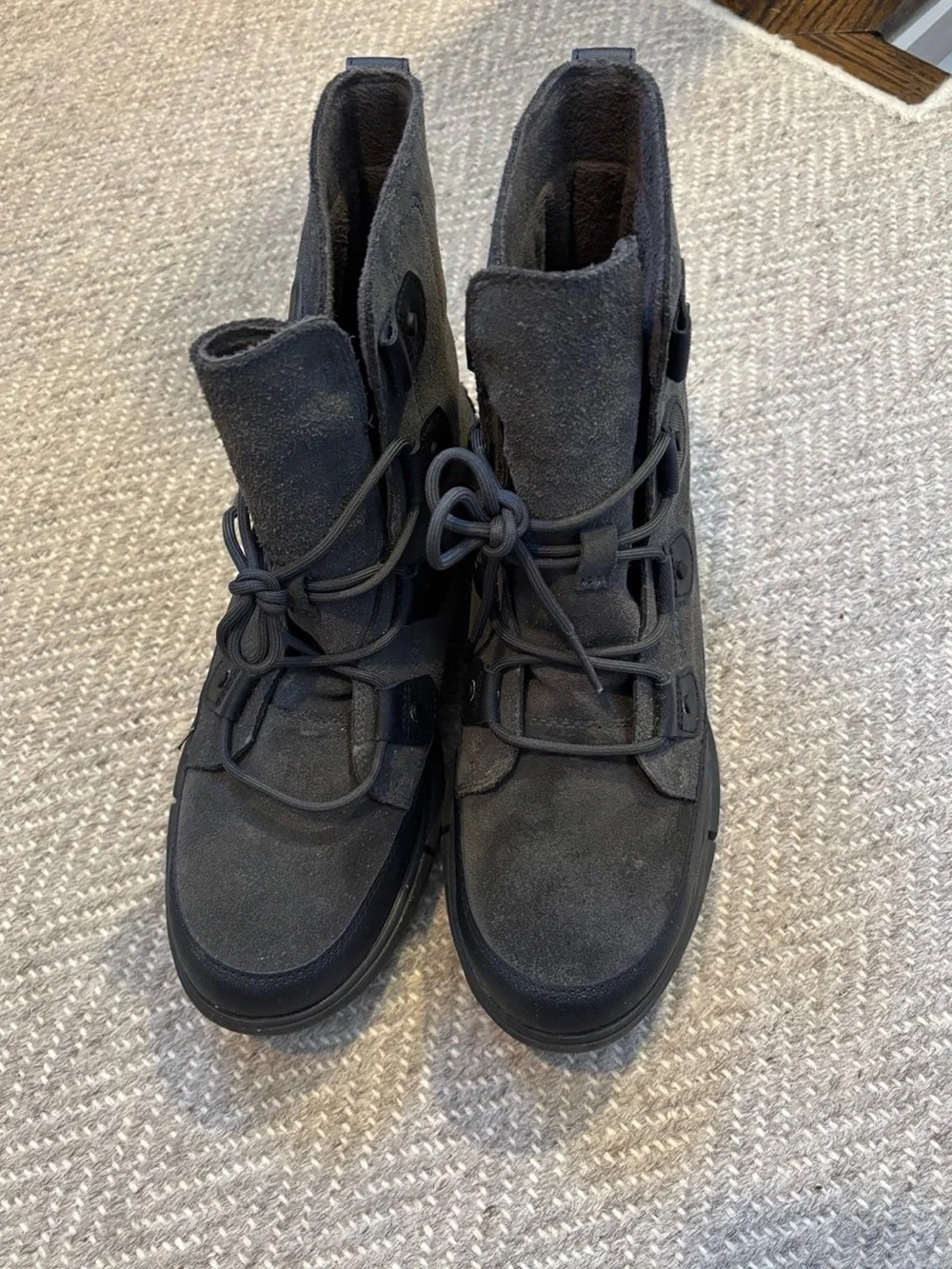 Sorel Men’s Explorer Waterproof Gray Suede Lace-Up Boots
